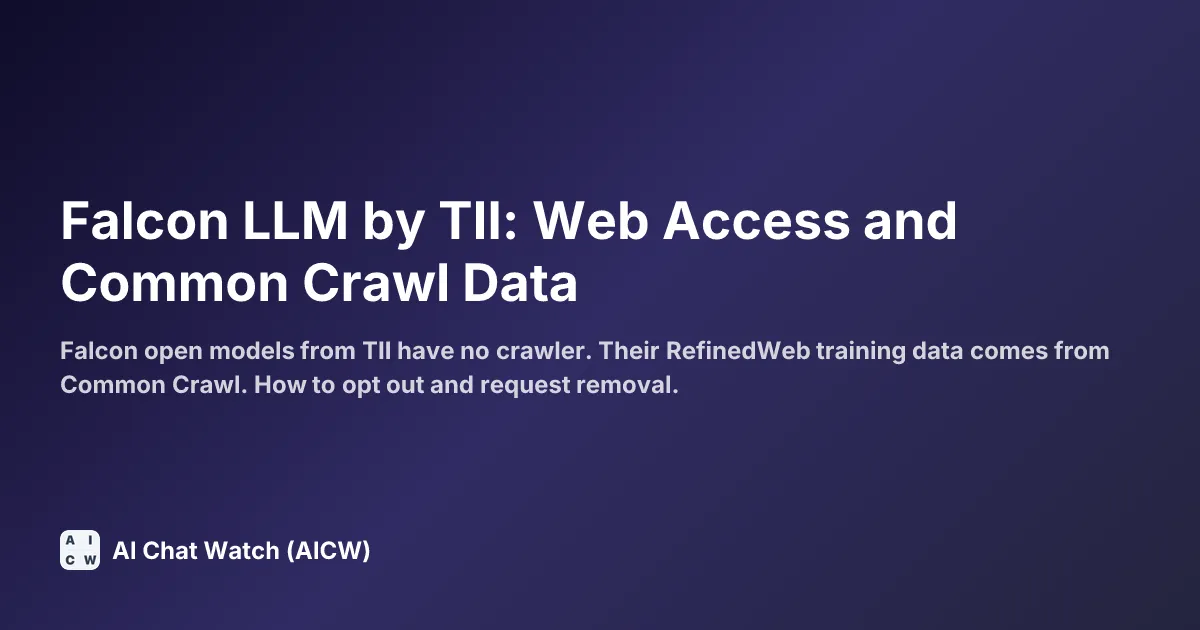 Falcon LLM by TII: Web Access and Common Crawl Data