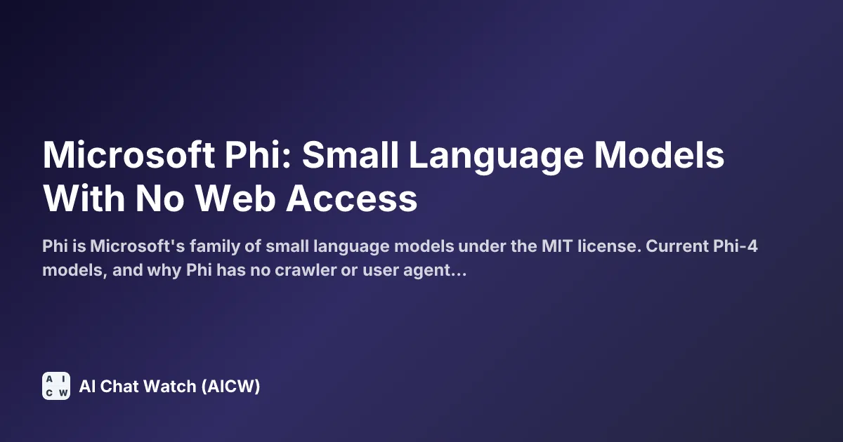 Microsoft Phi: Small Language Models With No Web Access
