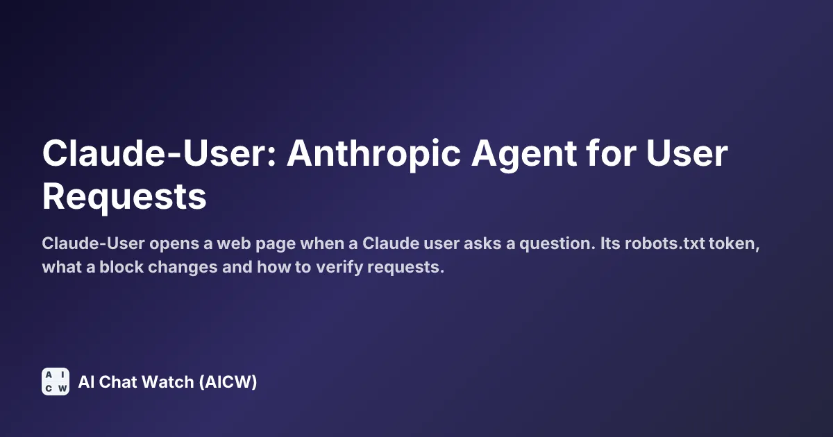 Claude-User: Anthropic Agent for User Requests