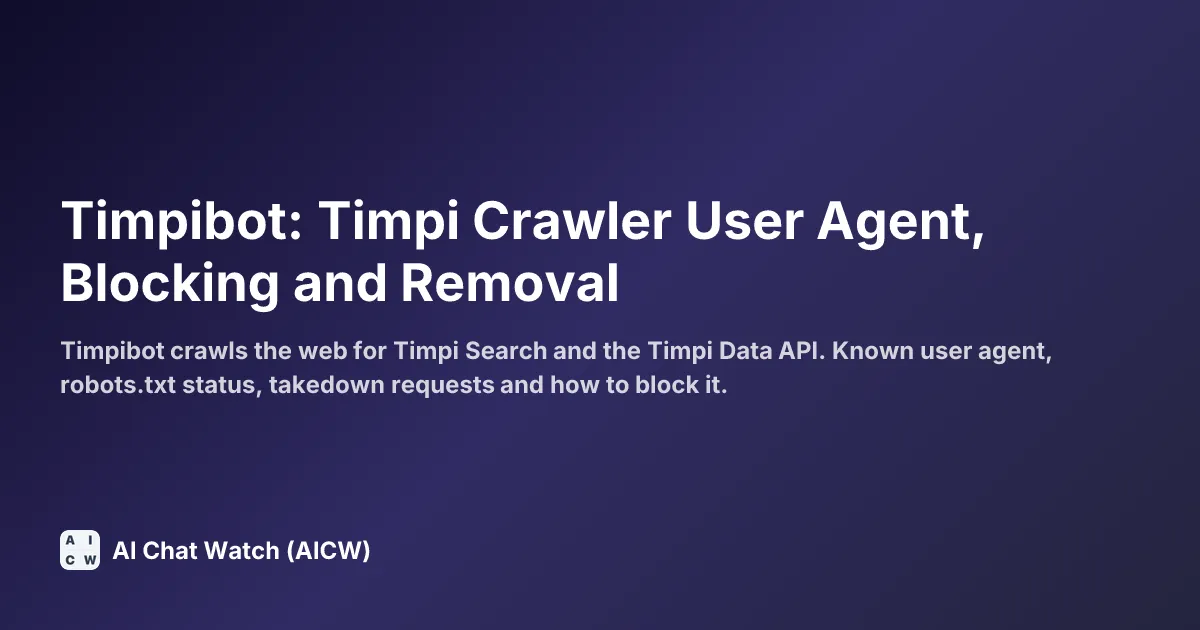 Timpibot: Timpi Crawler User Agent, Blocking and Removal