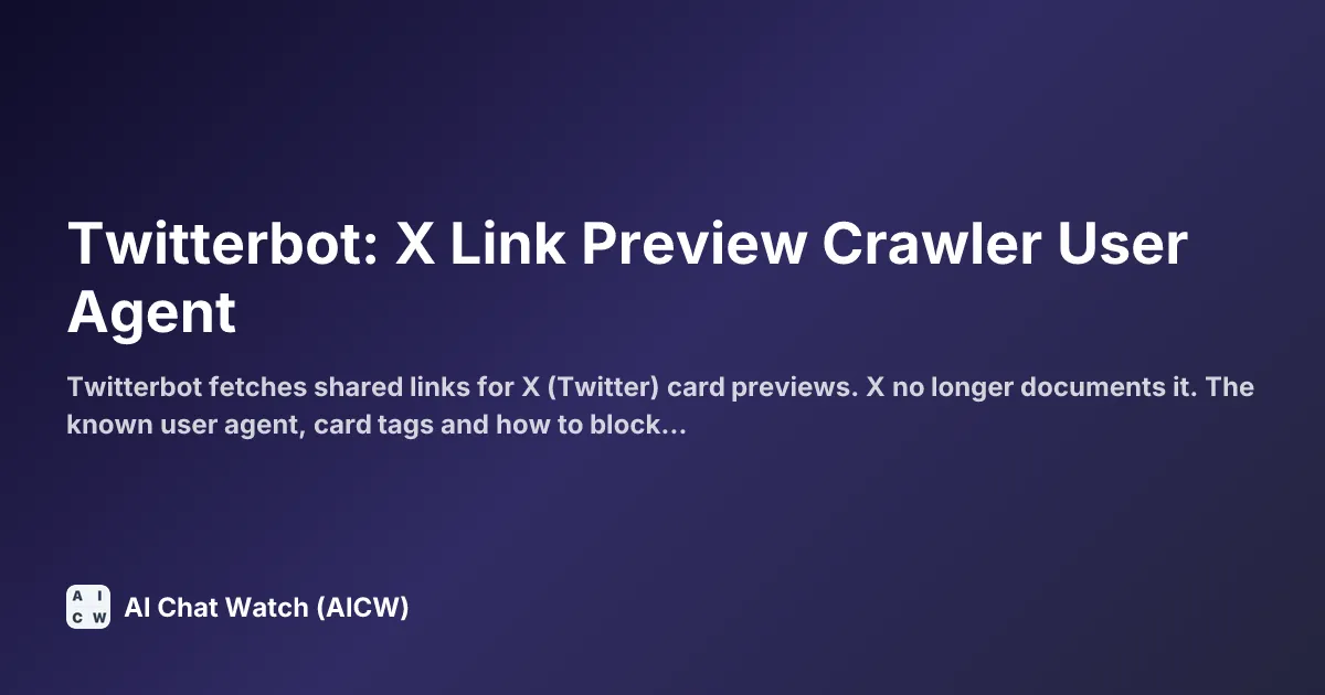 Twitterbot: X Link Preview Crawler User Agent
