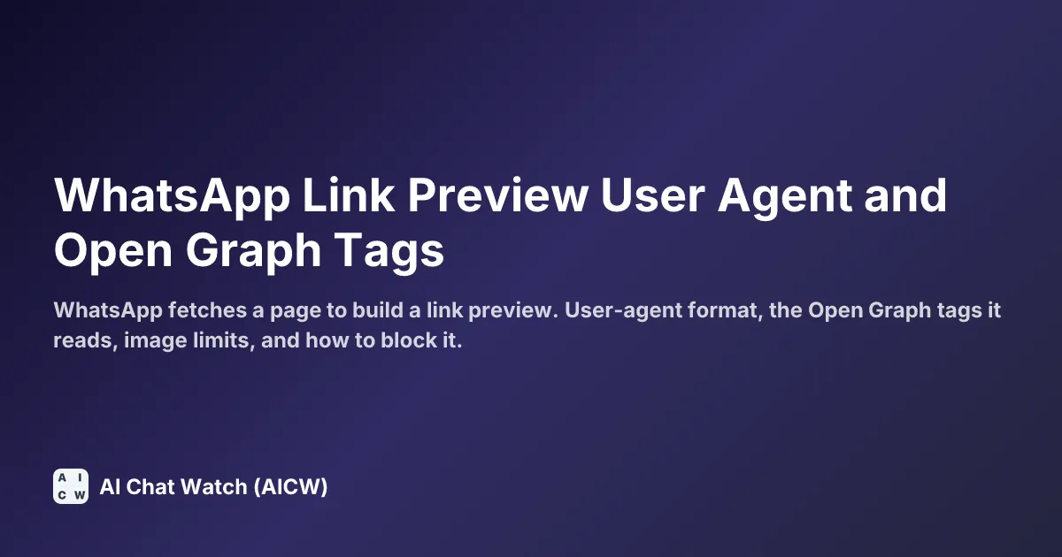 WhatsApp Link Preview User Agent and Open Graph Tags