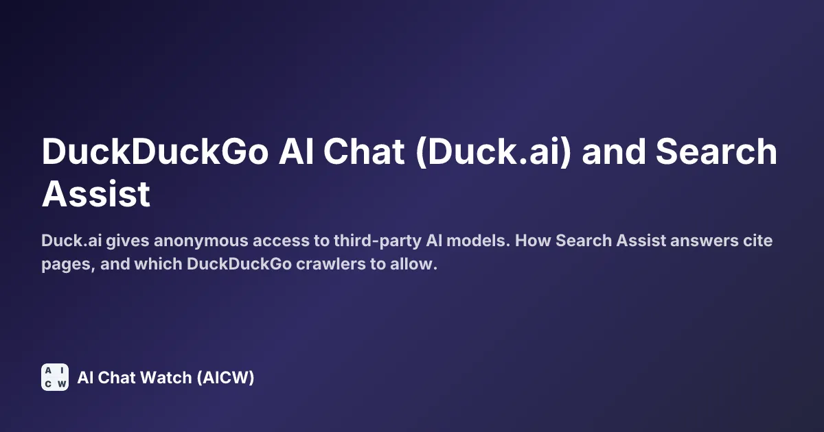 DuckDuckGo AI Chat (Duck.ai) and Search Assist