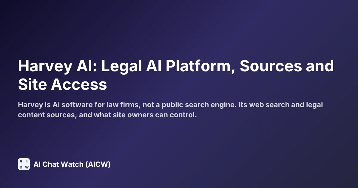 Harvey AI: Legal AI Platform, Sources and Site Access