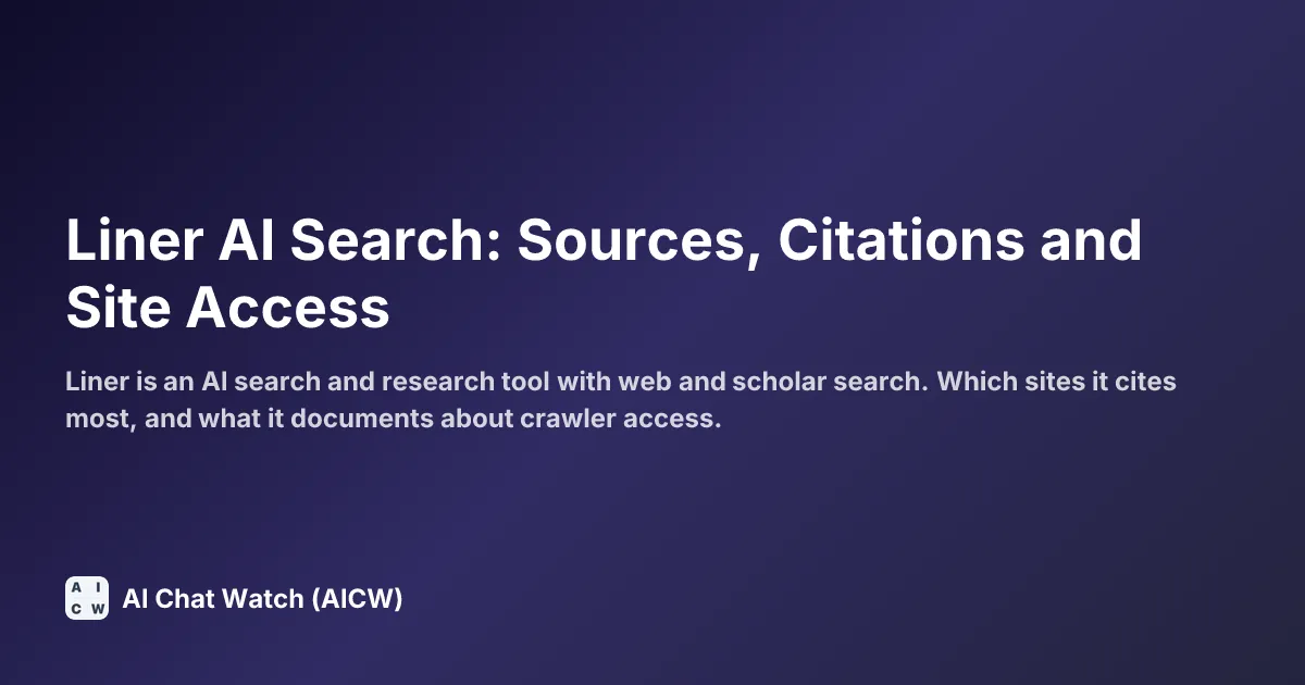 Liner AI Search: Sources, Citations and Site Access