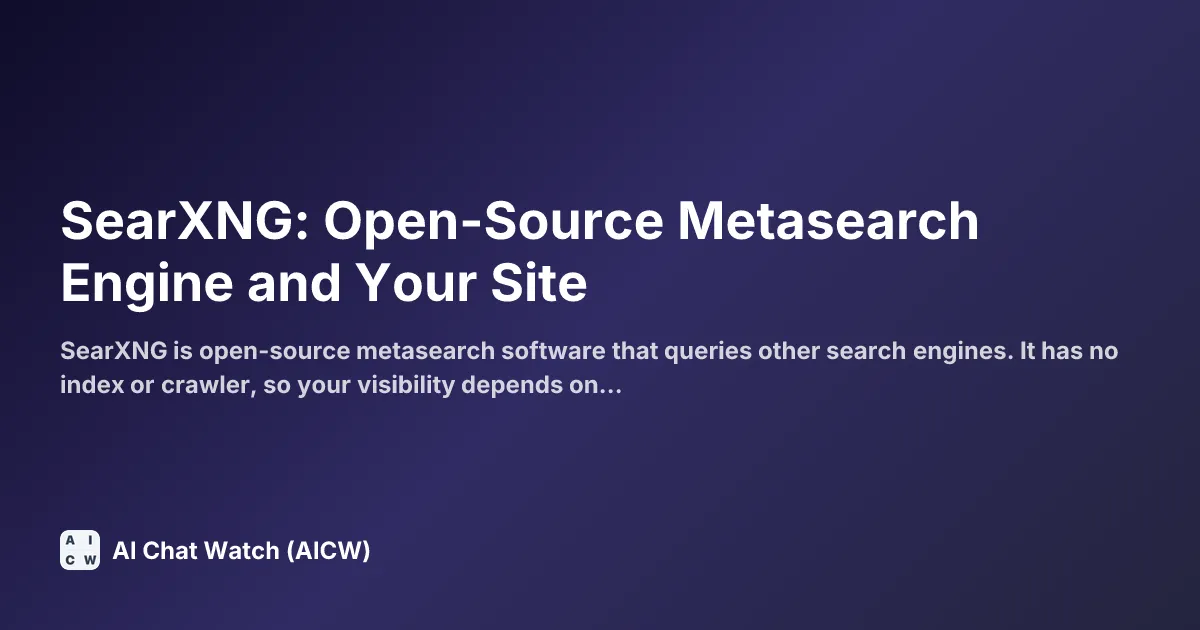 SearXNG: Open-Source Metasearch Engine and Your Site