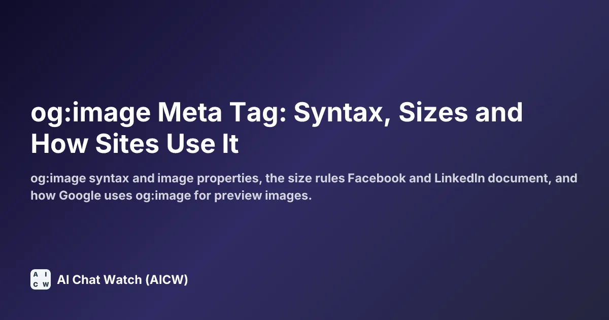 og:image Meta Tag: Syntax, Sizes and How Sites Use It