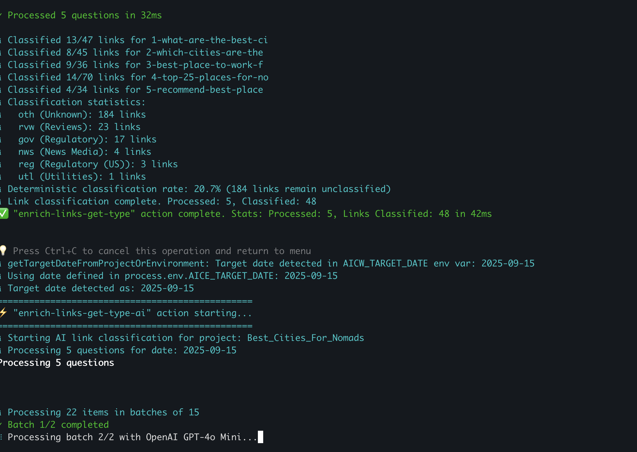 AICW processing and fetching AI responses
