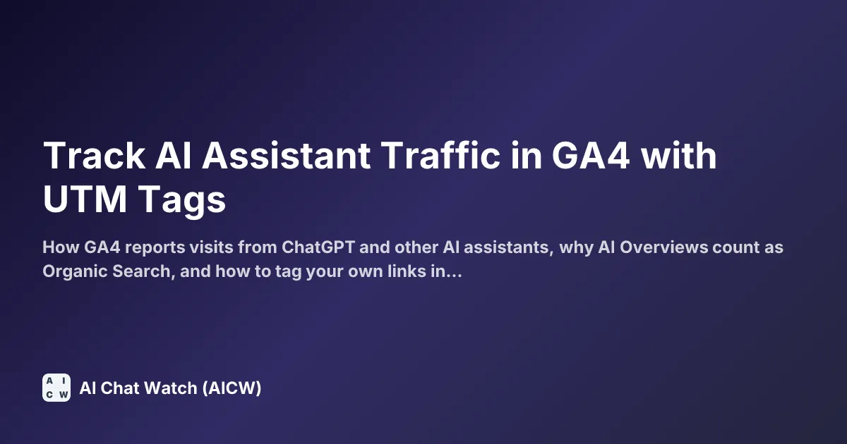 Track AI Assistant Traffic in GA4 with UTM Tags